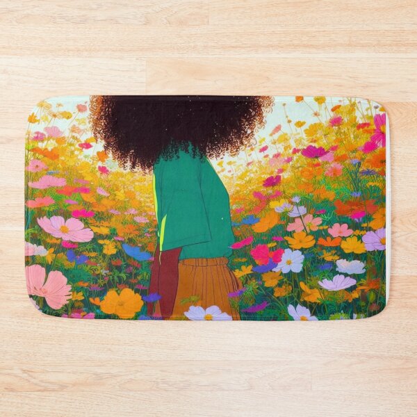Item preview, A girl standing in a flower field. designed and sold by growing-mom.