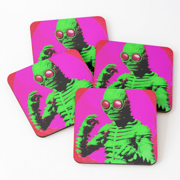 Item preview, Green monster with glasses on a pink background Sticker designed and sold by Santasombra.