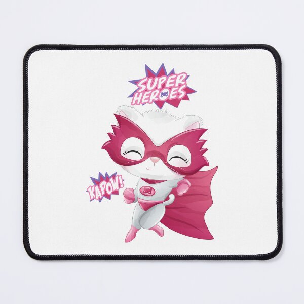 Item preview, cute superhero cat kapow, superhero cat kapow, superhero cat in pink-themed designed and sold by GreyStanzione1.