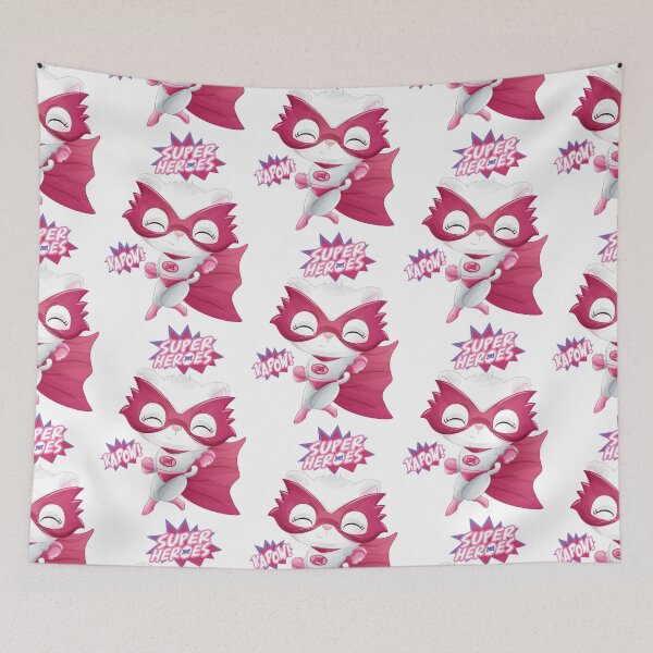 Item preview, cute superhero cat kapow, superhero cat kapow, superhero cat in pink-themed designed and sold by GreyStanzione1.