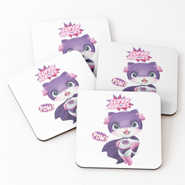 Item preview, cute superhero cat pow, superhero cat pow, superhero cat in purple-themed designed and sold by GreyStanzione1.