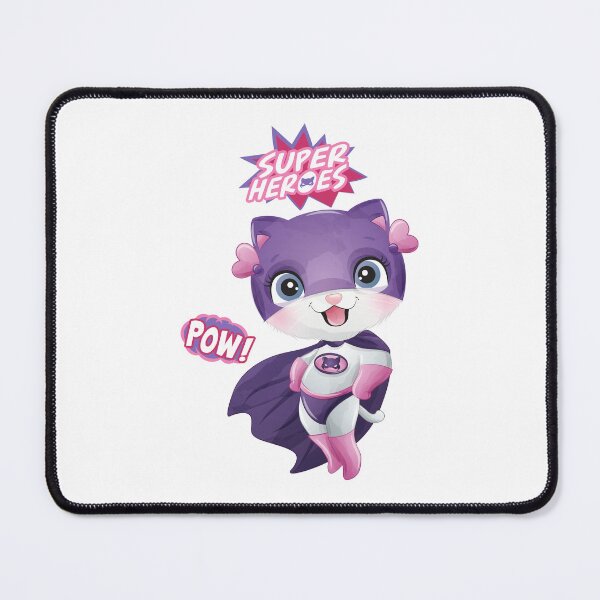 Item preview, cute superhero cat pow, superhero cat pow, superhero cat in purple-themed designed and sold by GreyStanzione1.