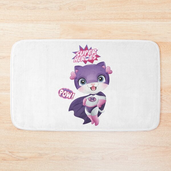 Item preview, cute superhero cat pow, superhero cat pow, superhero cat in purple-themed designed and sold by GreyStanzione1.