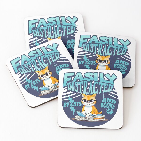Item preview, Easily Distracted by Cats & Books designed and sold by HROC.