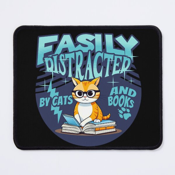 Item preview, Easily Distracted by Cats & Books designed and sold by HROC.