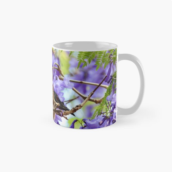 Item preview, Noisy Friarbird in purple Jacaranda tree designed and sold by Mark Grimsley.