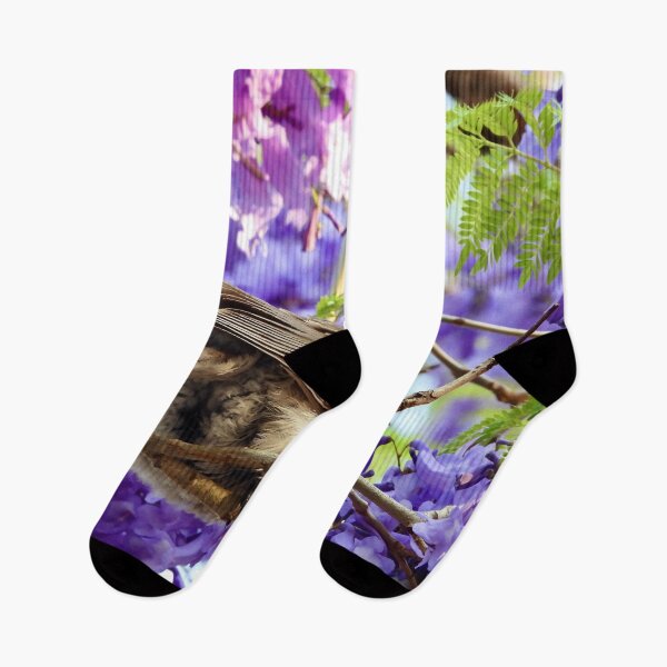 Item preview, Noisy Friarbird in purple Jacaranda tree designed and sold by Mark Grimsley.