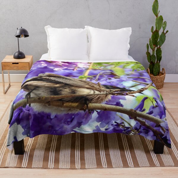 Item preview, Noisy Friarbird in purple Jacaranda tree designed and sold by Mark Grimsley.