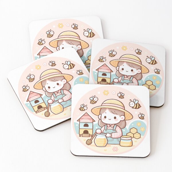 Item preview, Sweet Beekeeper Girl with Playful Bees designed and sold by OniumEth.