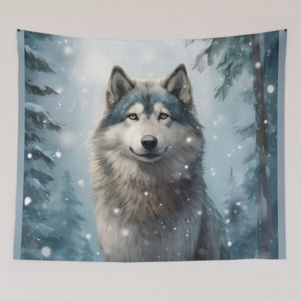 Item preview, Winter Alaskan Malamute dog in the snow designed and sold by WallyPink.