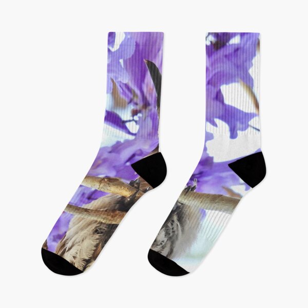 Item preview, Noisy Friarbird in Purple Flowers designed and sold by Mark Grimsley.
