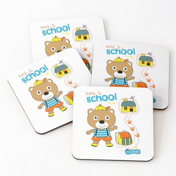Item preview, funny bear back to school, cartoon bear back to school, bear character designed and sold by GreyStanzione1.