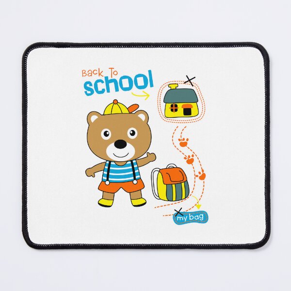 Item preview, funny bear back to school, cartoon bear back to school, bear character designed and sold by GreyStanzione1.