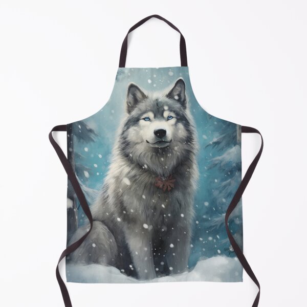 Item preview, Alaskan Malamute dog with blue eyes in the snow designed and sold by WallyPink.