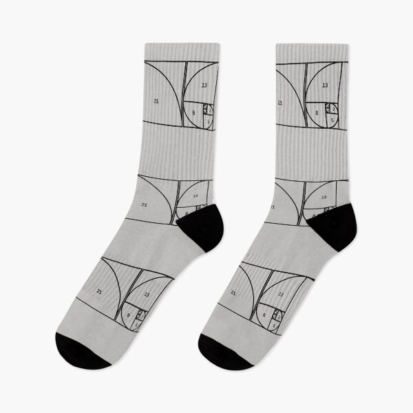 Item preview, Fibonnacci Numbers Sequence 1,2,3,5,8,21 Math Geometry Black designed and sold by LGbubble.