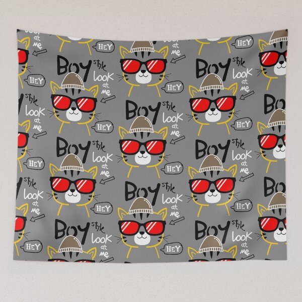 Item preview, cool cat boy sunglasses, style cat boy sunglasses, cool cat with sunglasses and hat designed and sold by GreyStanzione1.