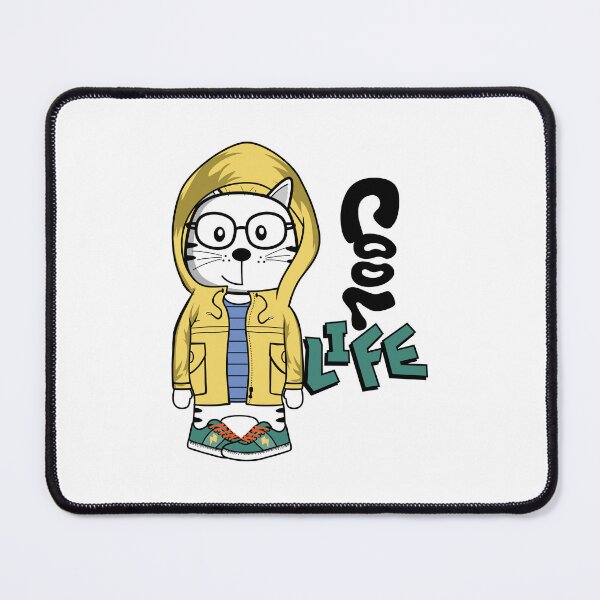 Item preview, cool cat jacket lifestyle, cool cat with yellow jacket, yellow jacket cat cool life designed and sold by GreyStanzione1.
