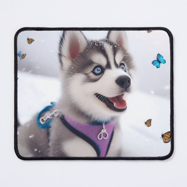 Item preview, Paws in Powder: Adorable Husky Puppy's Snowy Glee designed and sold by Daniel Dudgeon.