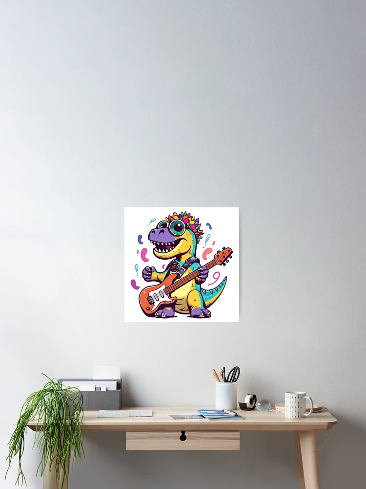 Thumbnail 2 of 3, Poster, Rockin' Rex Riffs designed and sold by DenseColor.