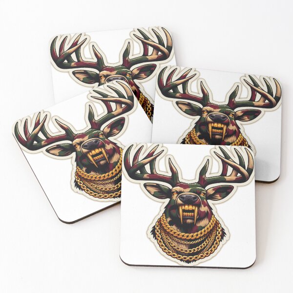 Item preview, Camo Deer Head With Gold Teeth designed and sold by newhuman.