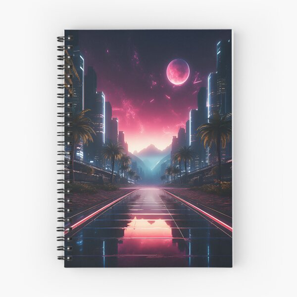 Item preview, Synthwave Temple Road designed and sold by DigitalityArt.