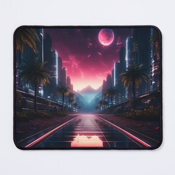 Item preview, Synthwave Temple Road designed and sold by DigitalityArt.