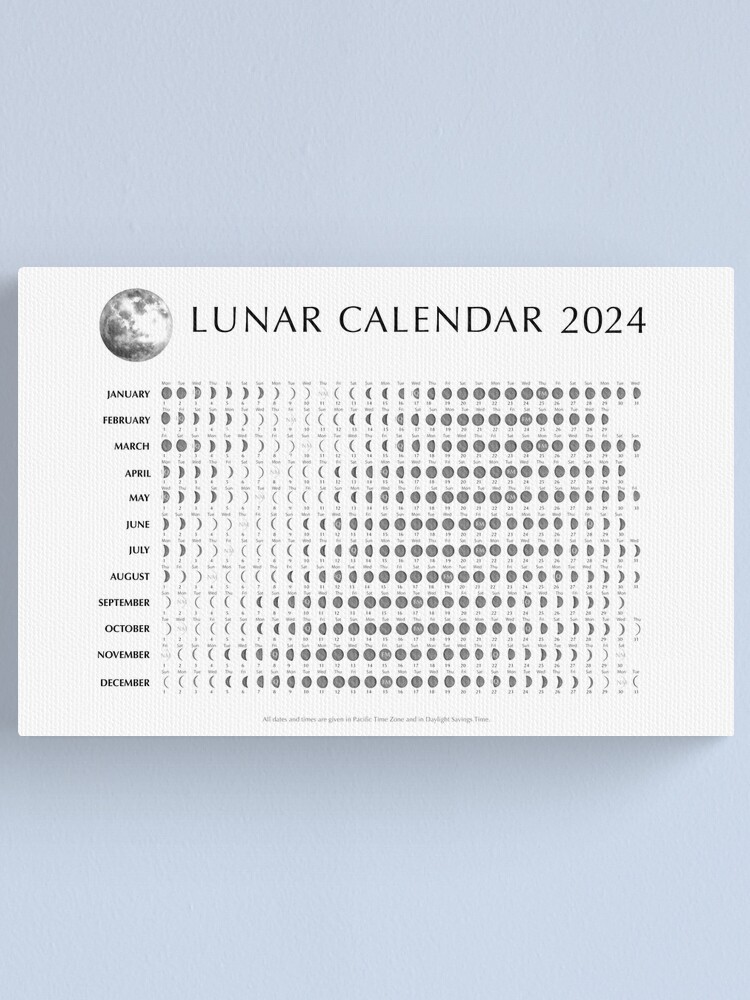 2024 Lunar Calendar With Wooden Stand, Moon Phases Desk Calendar for 2024,  Small Size Desktop Calendar With Celestial Events 