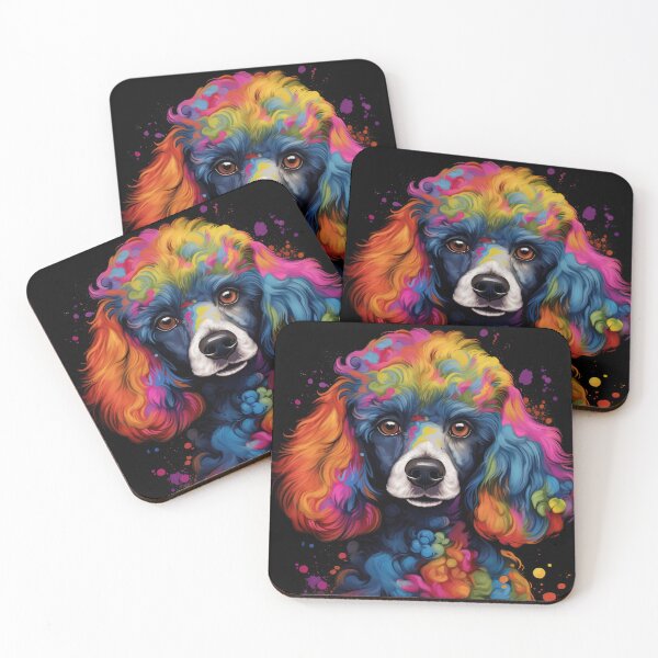 Item preview, colorful poodle dog in many colors designed and sold by WallyPink.