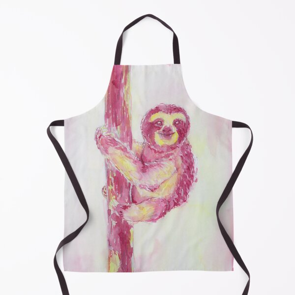 Item preview, Pink and Yellow Smiling Watercolor Sloth designed and sold by AndraMarie.