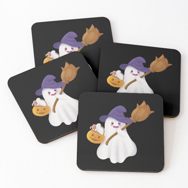 Item preview, Cute Witchy Ghost with Pumpkin Pail for Halloween designed and sold by o101.