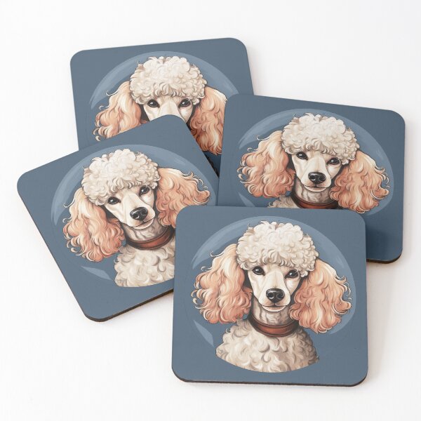 Item preview, cute poodle portrait dog head designed and sold by WallyPink.