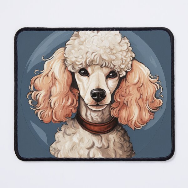 Item preview, cute poodle portrait dog head designed and sold by WallyPink.