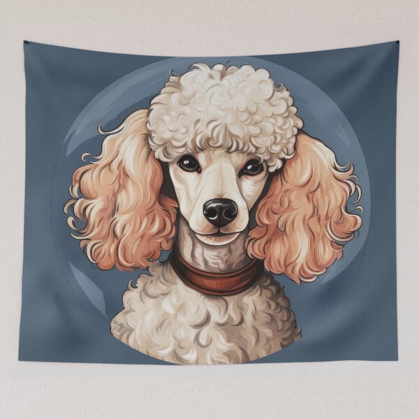 Item preview, lindo caniche retrato cabeza de perro designed and sold by WallyPink.