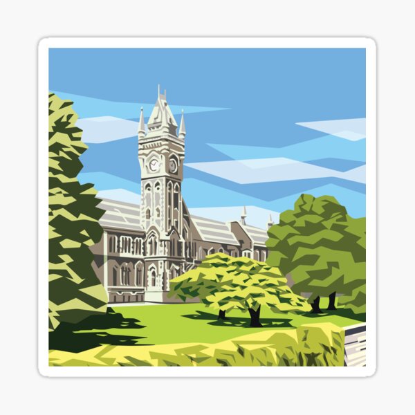 Item preview, University of Otago, clock tower designed and sold by Ira Mitchell.