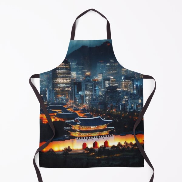 Item preview, Seoul night view with traditional buildings. designed and sold by growing-mom.