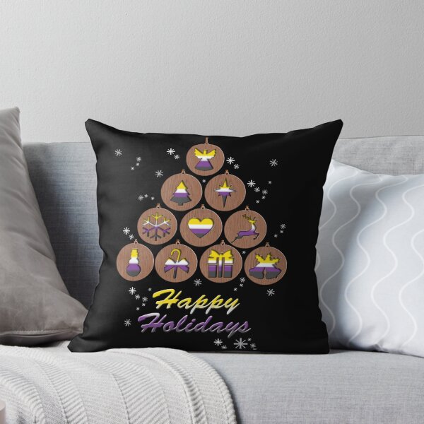 Item preview, LGBT Non Binary Pride Colors Happy Holidays designed and sold by TheirChoice.