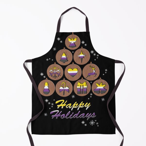 Item preview, LGBT Non Binary Pride Colors Happy Holidays designed and sold by TheirChoice.