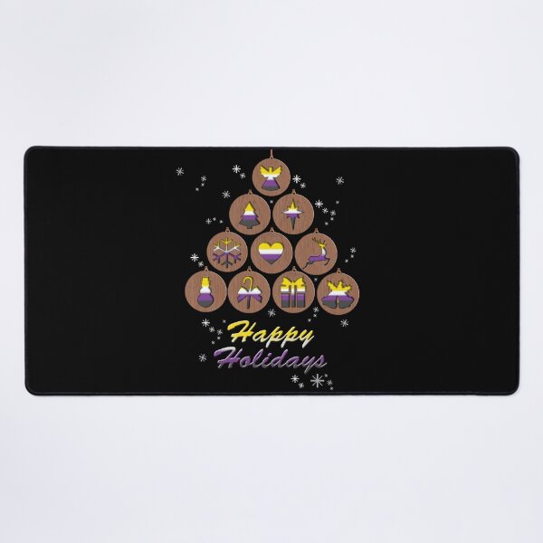 Item preview, LGBT Non Binary Pride Colors Happy Holidays designed and sold by TheirChoice.