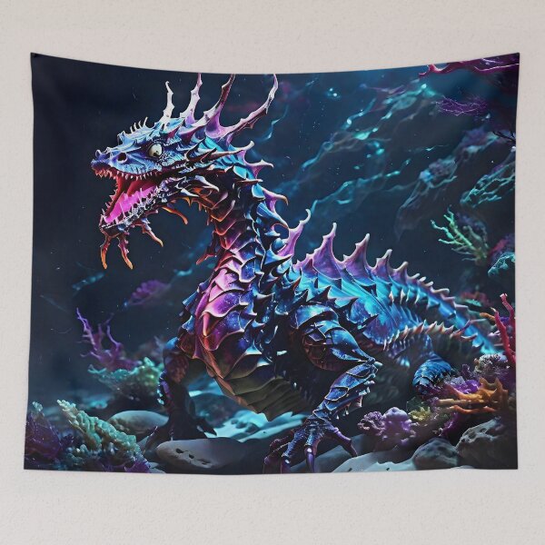 Item preview, Mesmerizing Prehistoric Sea Dragon with Fluorescent Hue designed and sold by Best-Art-32.