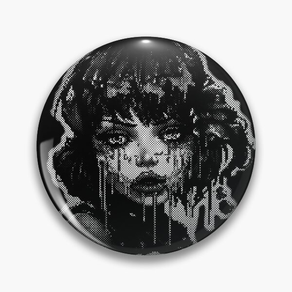 Item preview, Gothic Horror Sticker - Dripping Witch (Black and White) designed and sold by ache-opacity.