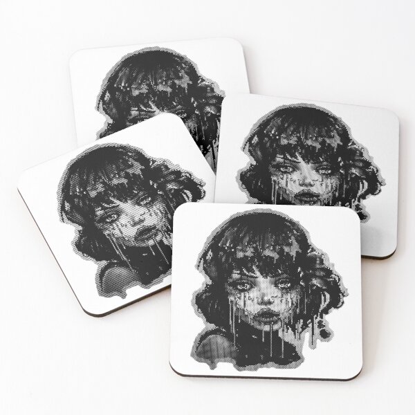 Item preview, Gothic Horror Sticker - Dripping Witch (Black and White) designed and sold by ache-opacity.
