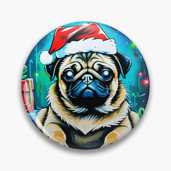 Item preview, Pug HAPPY HOLIDAYS 9 designed and sold by RedBluffTraders.