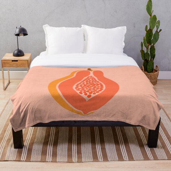 Item preview, Pink Sliced Papaya | Tropical Fruit Print designed and sold by BrightTide.