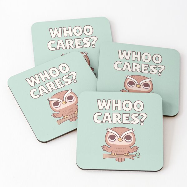 Item preview, Cute Owl Shrugs Whoo Cares Funny Pun designed and sold by rustydoodle.
