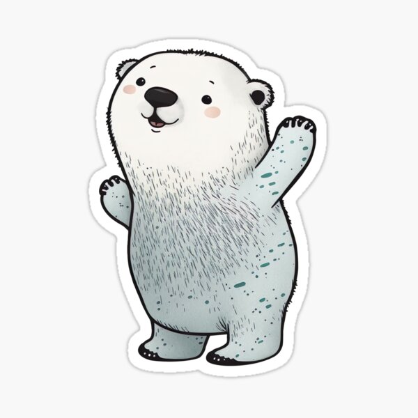 Item preview, Whimsical Polar bear, Cute polar bear, Kawaii Polar bear designed and sold by LilianasDesign.