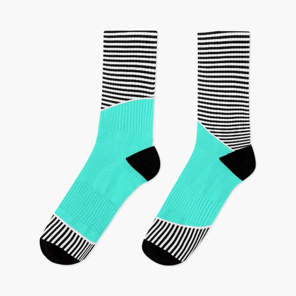 Item preview, sky blue neon pattern with striped black and white decoration designed and sold by fuzzyfox.