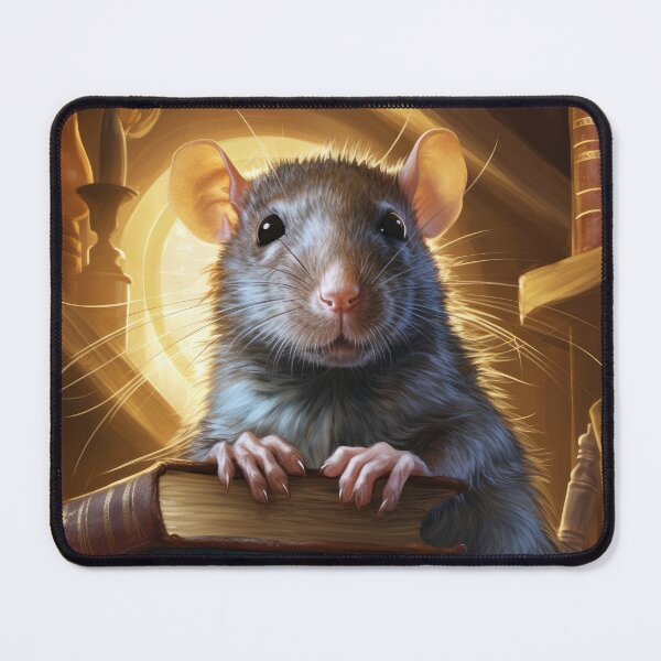 Item preview, cute rat with books, book rat designed and sold by WallyPink.