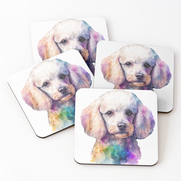 Item preview, Rainbow Watercolor Miniature Poodle designed and sold by GoatAndCamel.