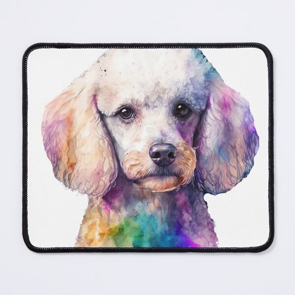 Item preview, Rainbow Watercolor Miniature Poodle designed and sold by GoatAndCamel.