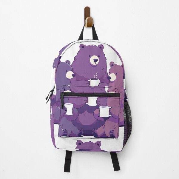 Item preview, Purple - Three Happy Bears Drinking Some Coffee - Doodle designed and sold by Star-Fragment.